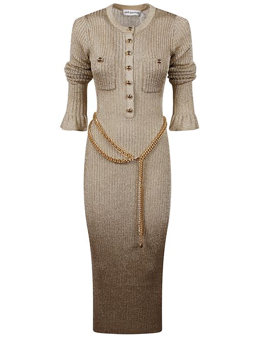 Ribbed knit midi dress SELF PORTRAIT | SC25011MGOLD